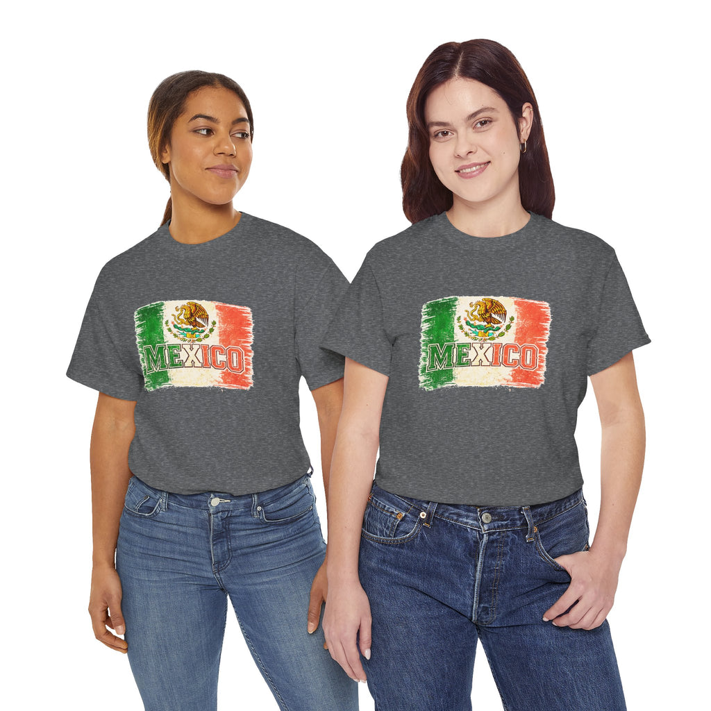 Mexico Flag Vintage T-Shirt — Distressed Mexican Emblem Tee