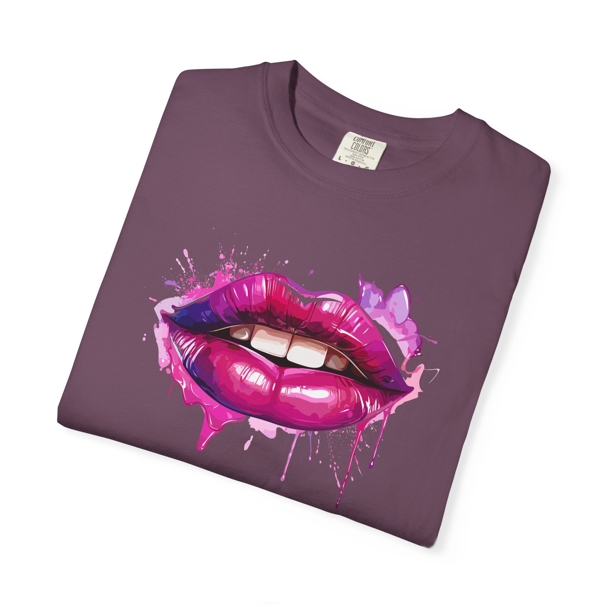 Lip Art T-Shirt — Pink Drip Painted Lips Graphic Tee