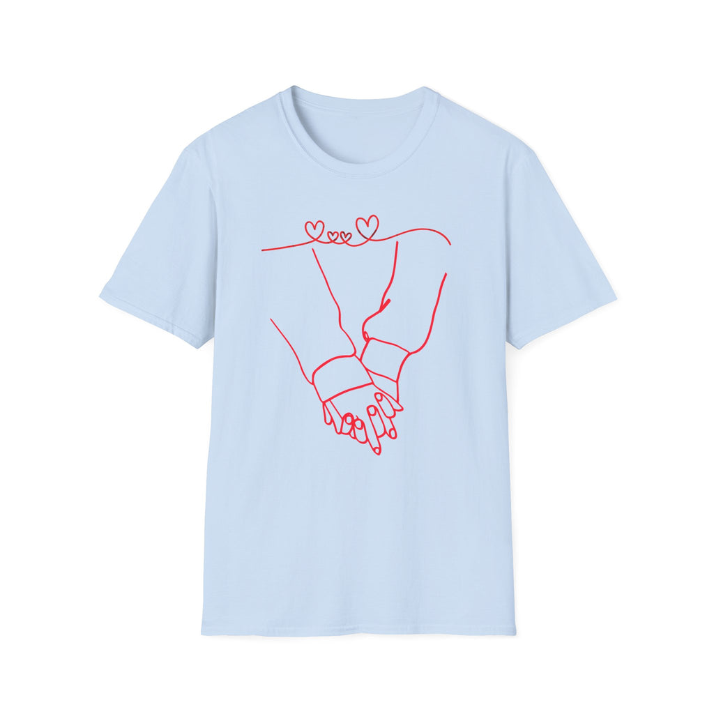 Couple Holding Hands Shirt, Matching Couple Gift, Minimalist Love Line Art T Shirt, Romantic Anniversary Gift for Him Her, Valentines Day Shirt