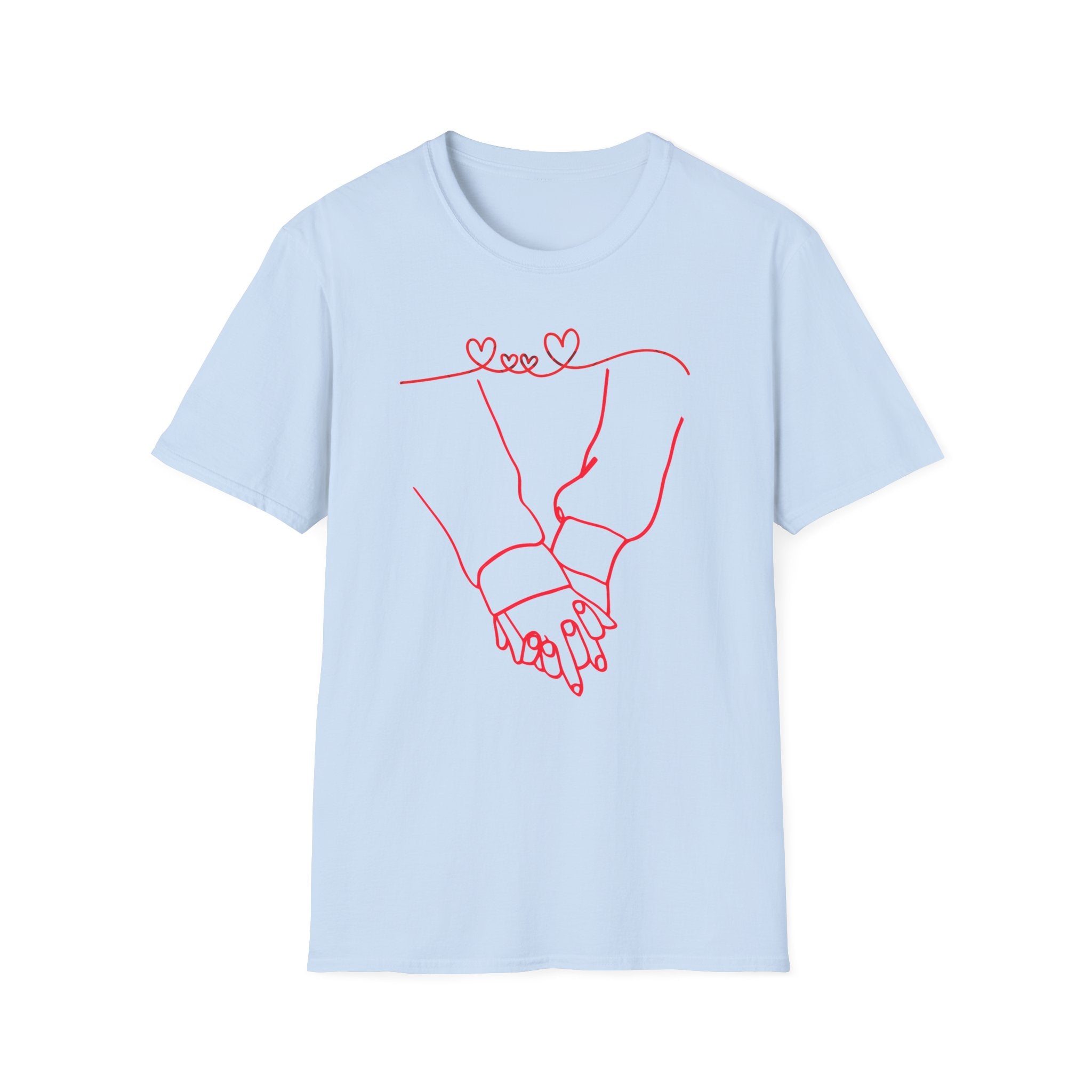 Couple Holding Hands Shirt, Matching Couple Gift, Minimalist Love Line Art T Shirt, Romantic Anniversary Gift for Him Her, Valentines Day Shirt