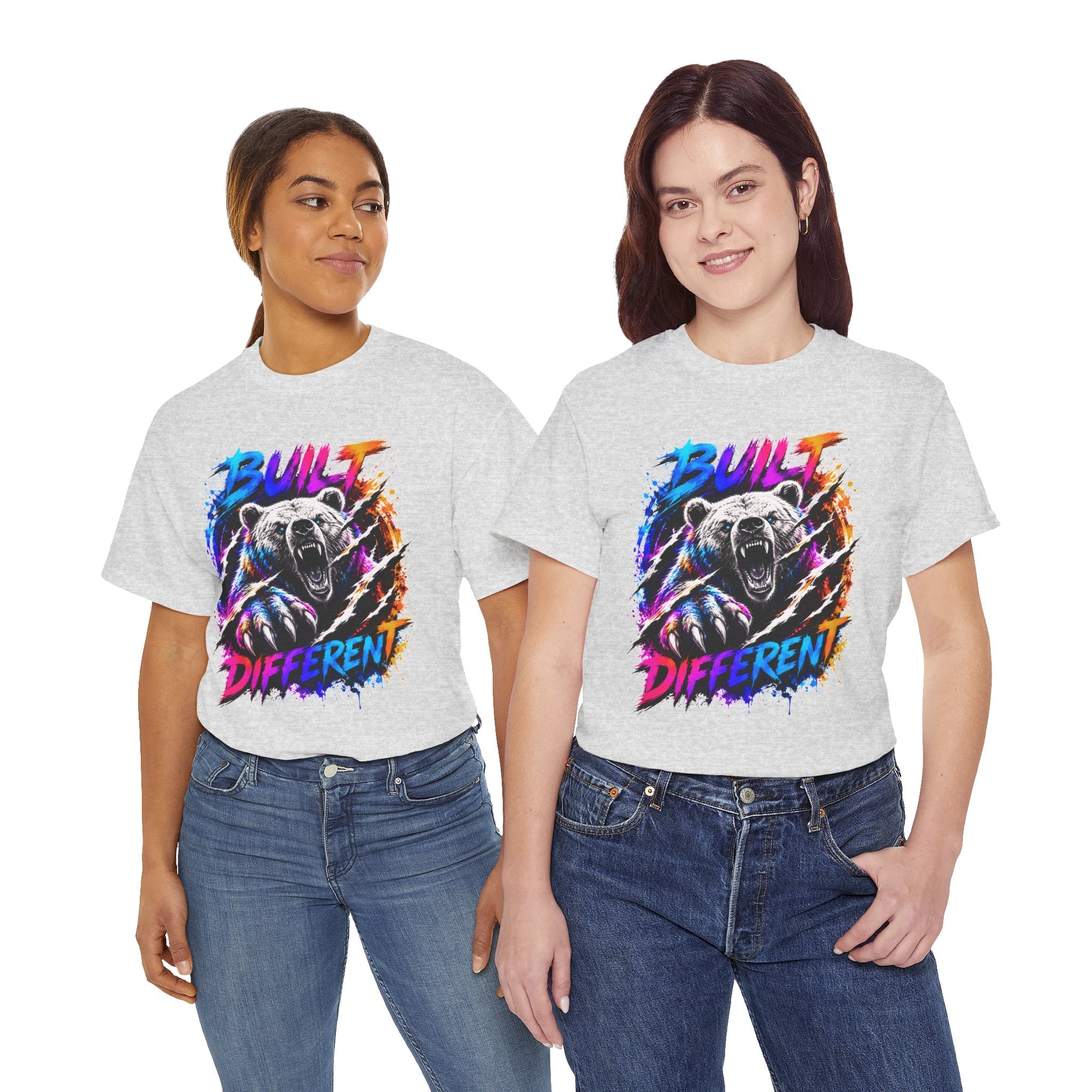 Built Different Bear T-Shirt — Bold Retro Grunge Graphic Tee