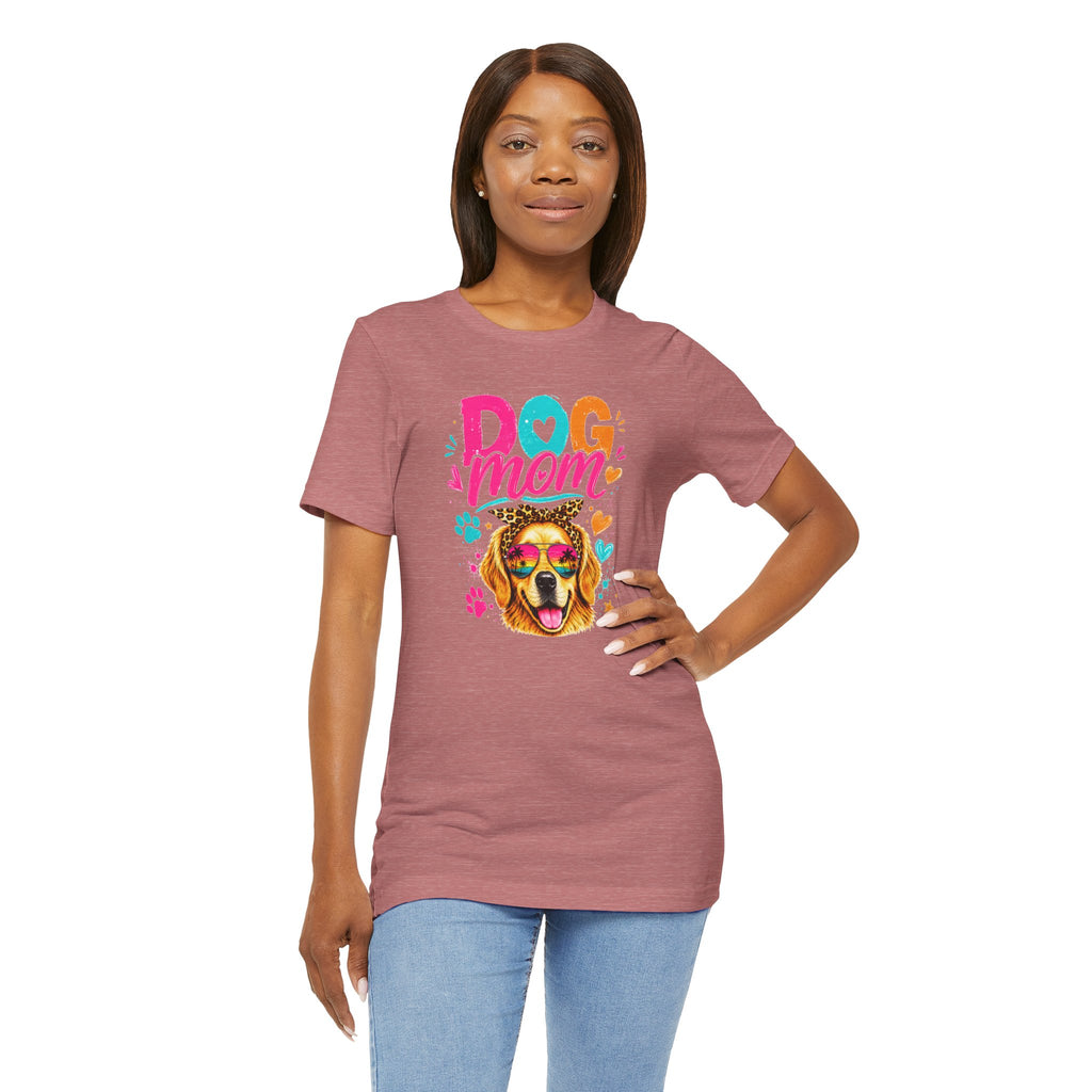 Dog Mom T-Shirt | Golden Retriever Shirt | Funny Dog Mom Gift | Colorful Retro Dog Lover Tee | Unisex Graphic T-Shirt