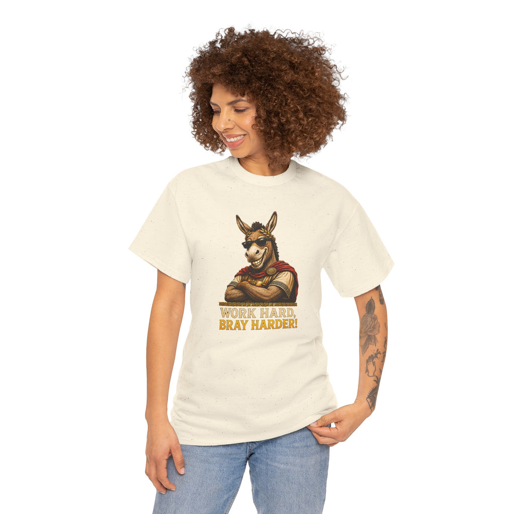 Work Hard Bray Harder T‑Shirt — Funny Donkey Motivational Tee