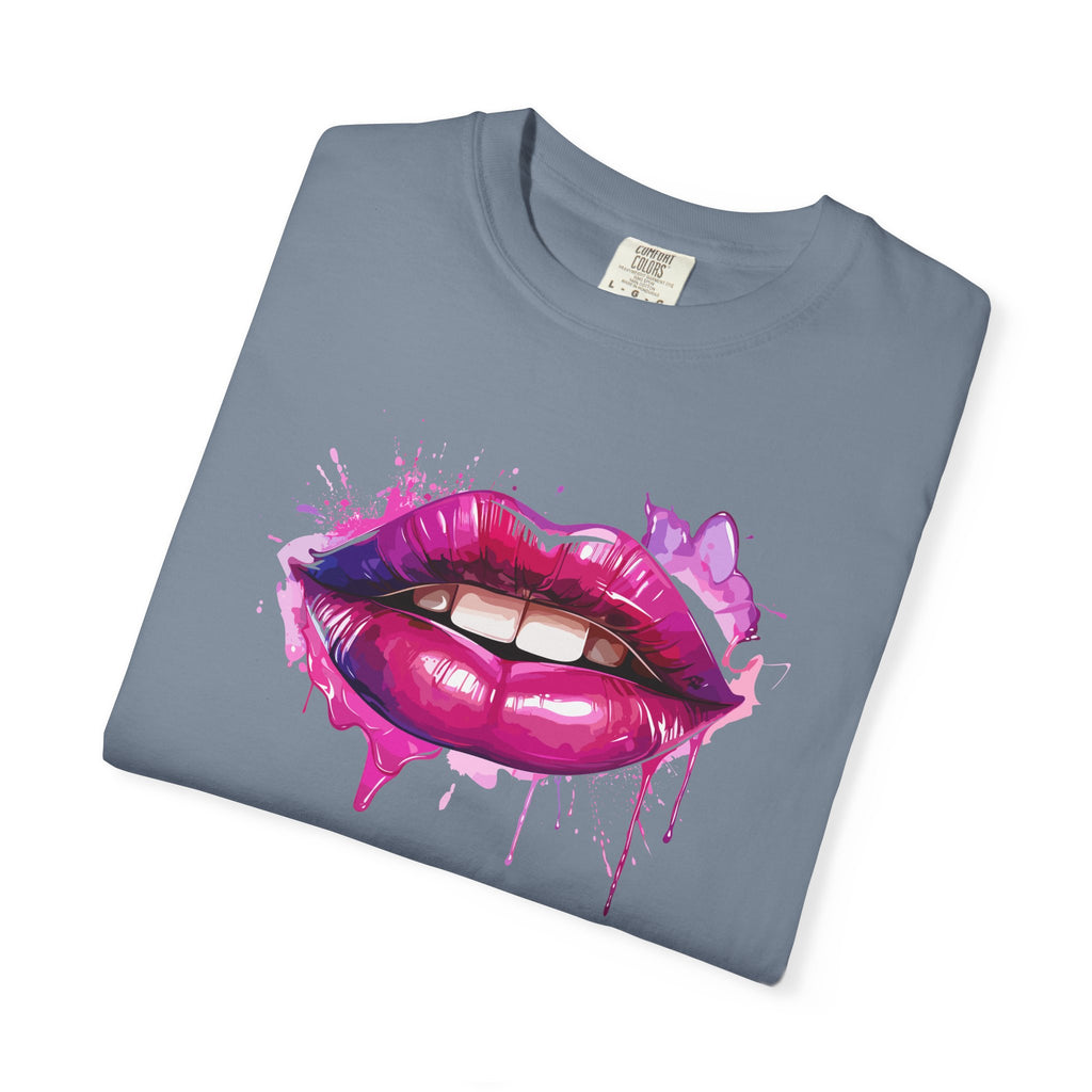 Lip Art T-Shirt — Pink Drip Painted Lips Graphic Tee