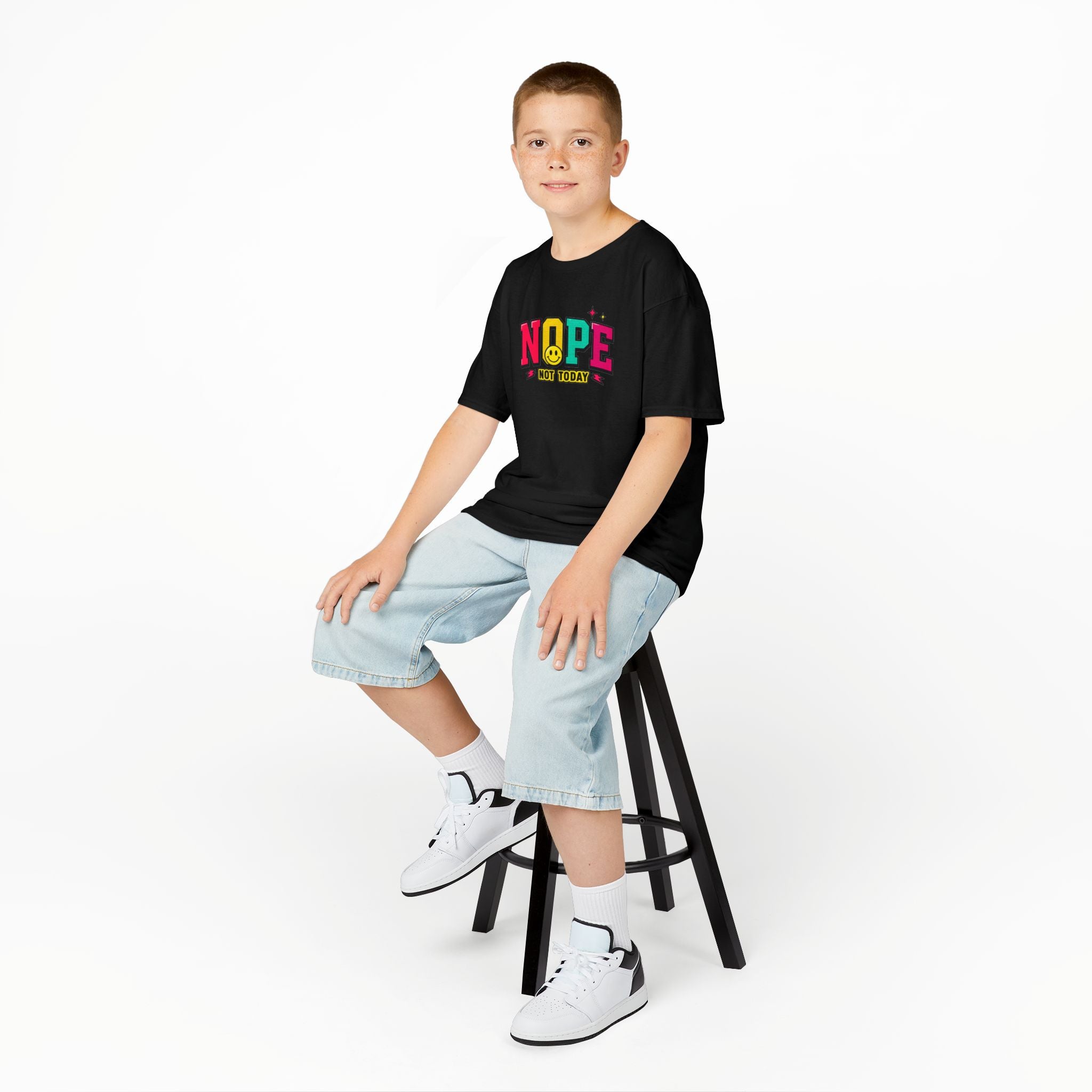Kids "NOPE Not Today" Graphic Tee — Funny Retro Lettering Kids T-Shirt