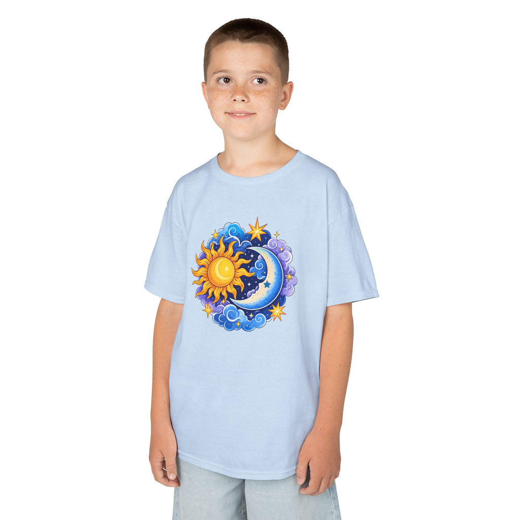 Kids Sun & Moon Graphic Tee — Colorful Celestial Design