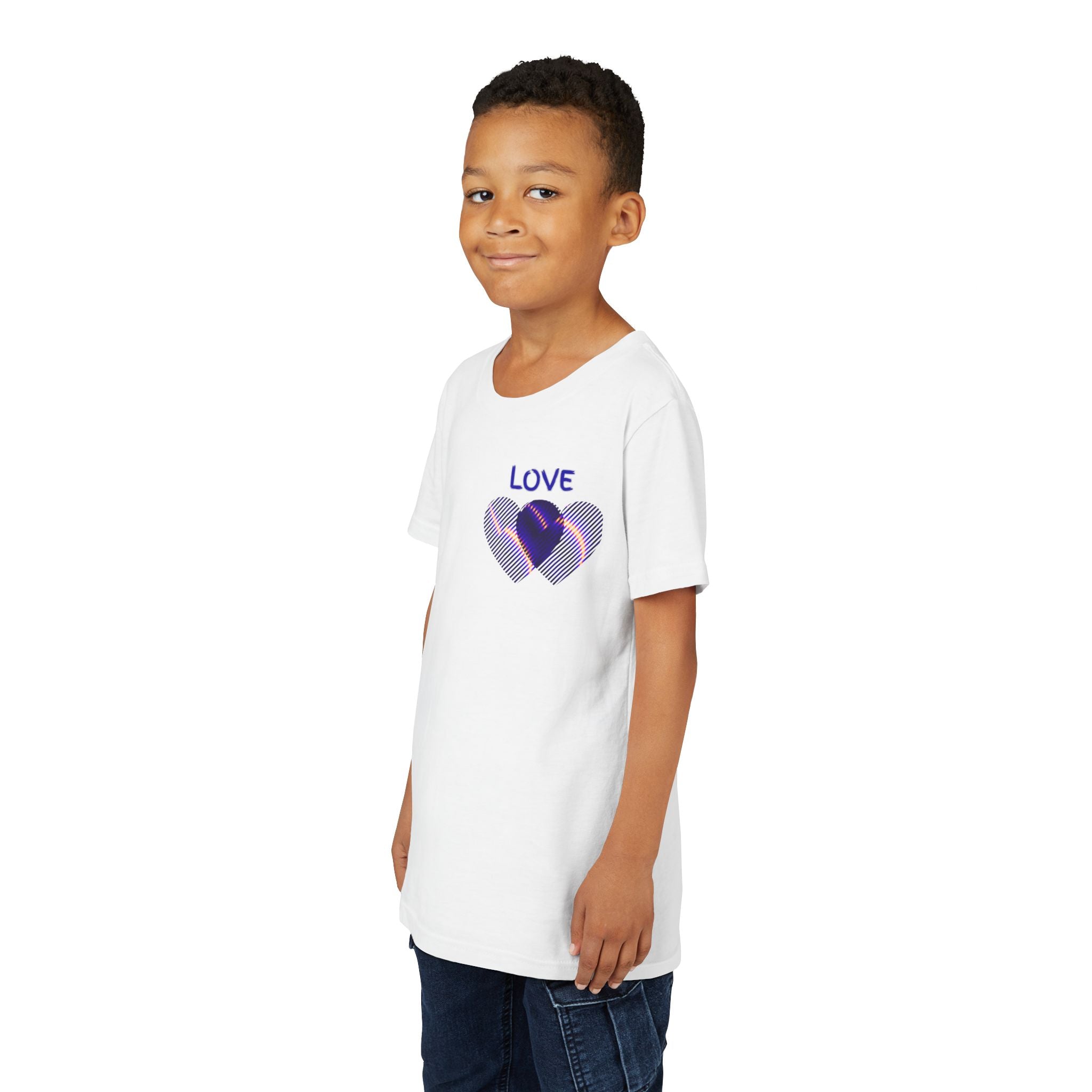 Youth Tee — Purple Heart 'LOVE' Graphic Kids T-Shirt
