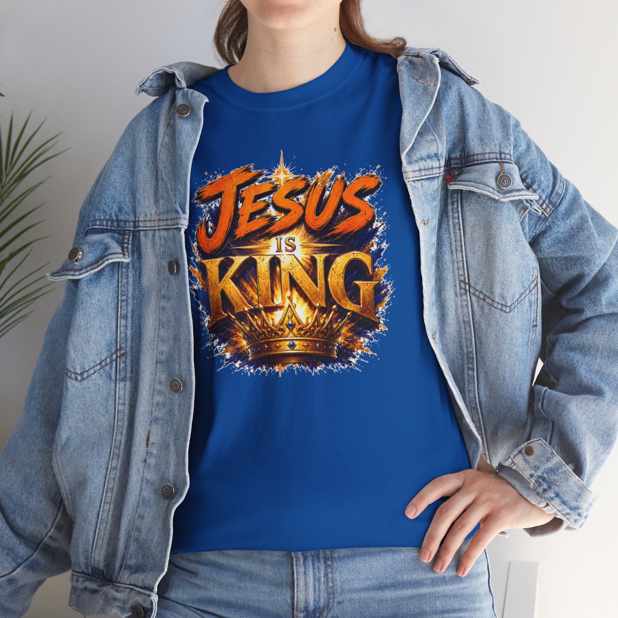 Jesus Is King Christian T-Shirt | Crown Graphic Tee | Religious Unisex Shirt | Faith Apparel | Christian Gift for Men & Women