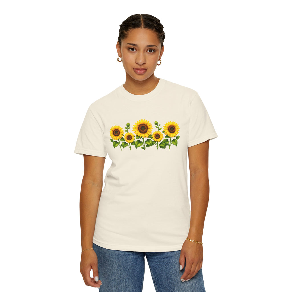 Sunflower Shirt for Women, Sunflower T-Shirt, Floral Graphic Tee, Botanical Shirt, Wildflower Tee, Comfort Colors 1717