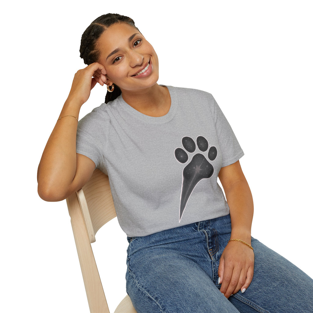 Minimal Paw Print T-Shirt, Dog Lover Tee, Aesthetic Pet Shirt, Paw Comet Design