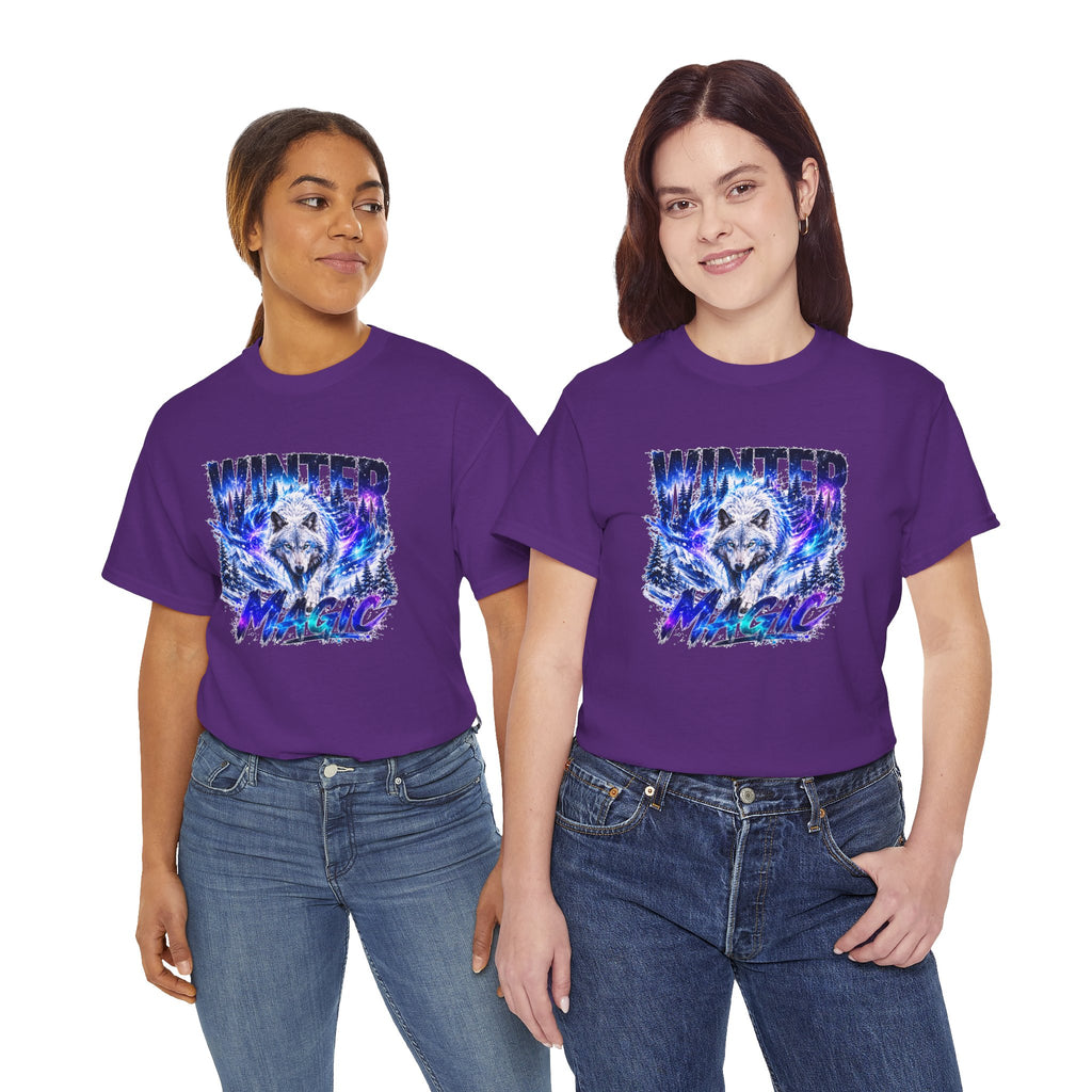 Wolf T Shirt, Winter Wolf Shirt, Wolf Lover Gift, Snowy Wolf Tee, Winter Magic Shirt, Wildlife Graphic Tee, Unisex Wolf Shirt