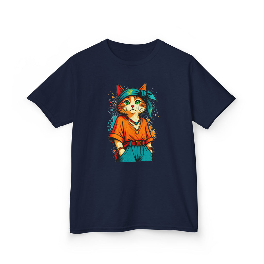 Kid's Retro Cat Tee — Cool Cat Graphic Shirt for Kids