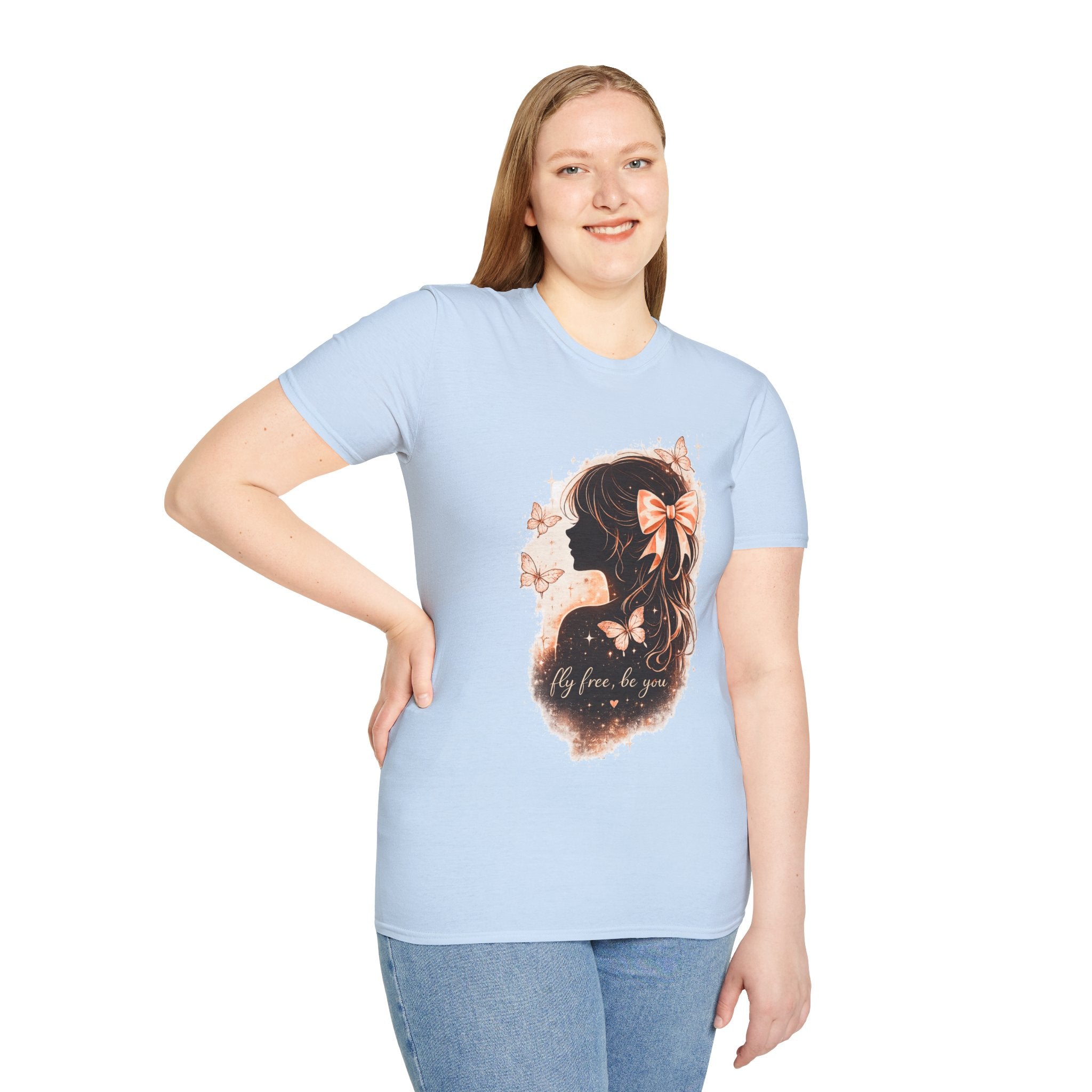 Coquette Butterfly Shirt, Feminine Aesthetic Tee, Soft Girl T-Shirt, Bow Graphic Tee, Cute Butterfly Shirt for Women, Trendy Pinterest Style