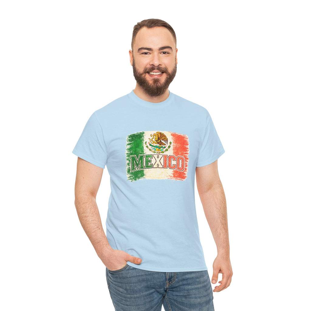 Mexico Flag Vintage T-Shirt — Distressed Mexican Emblem Tee