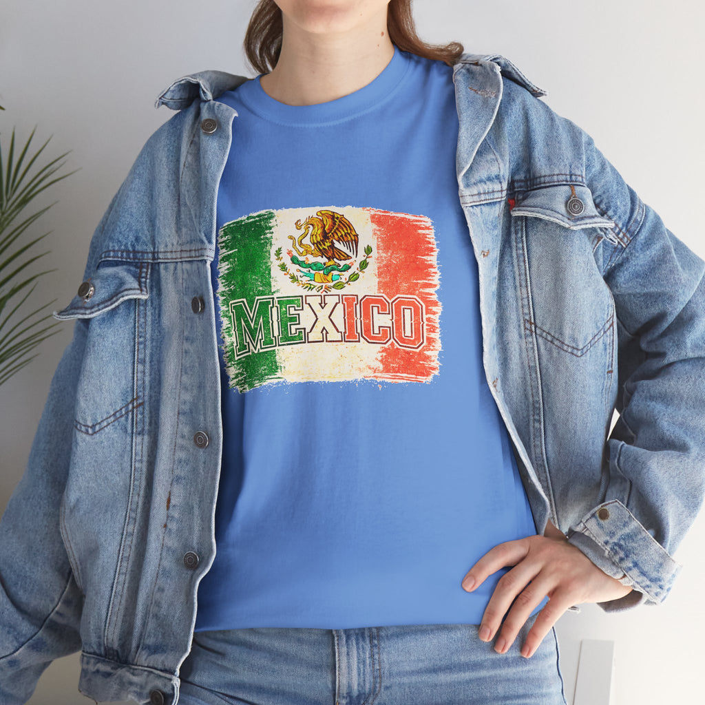 Mexico Flag Vintage T-Shirt — Distressed Mexican Emblem Tee