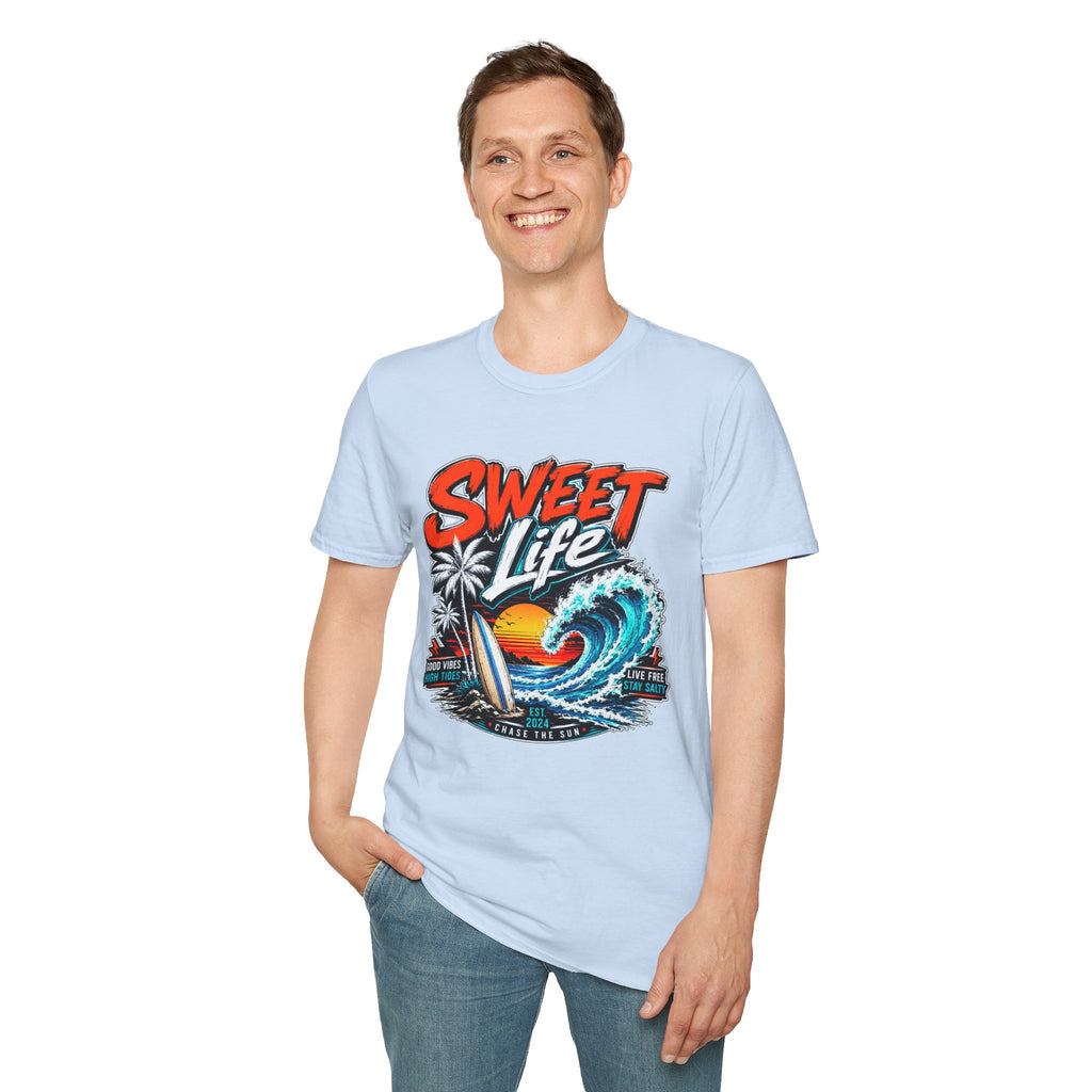 Vintage Beach T-Shirt, Sweet Life Surf Tee, Coastal Summer Graphic Shirt