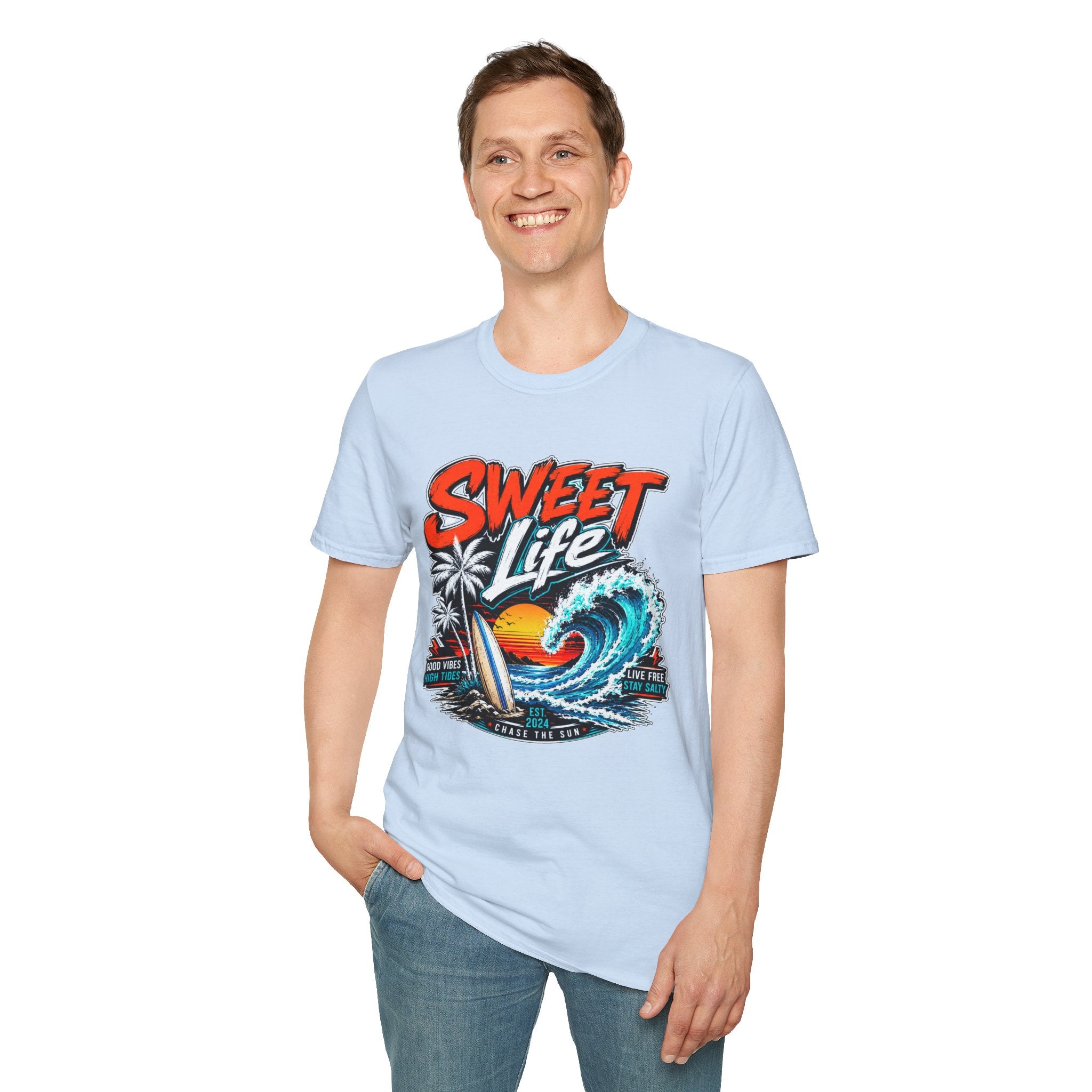 Vintage Beach T-Shirt, Sweet Life Surf Tee, Coastal Summer Graphic Shirt