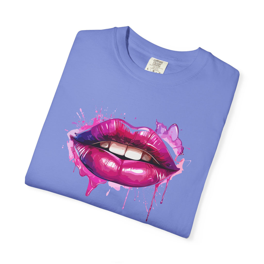Lip Art T-Shirt — Pink Drip Painted Lips Graphic Tee