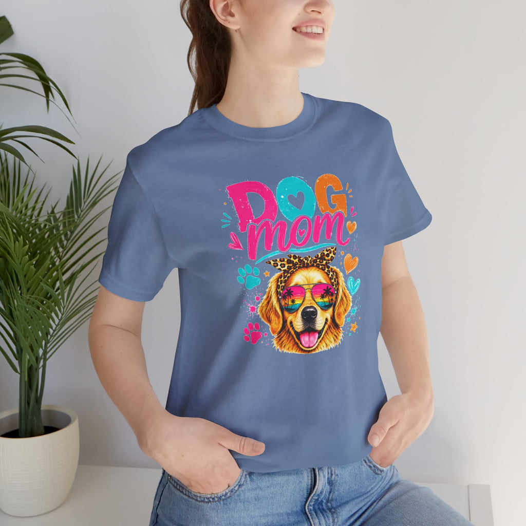 Dog Mom T-Shirt | Golden Retriever Shirt | Funny Dog Mom Gift | Colorful Retro Dog Lover Tee | Unisex Graphic T-Shirt