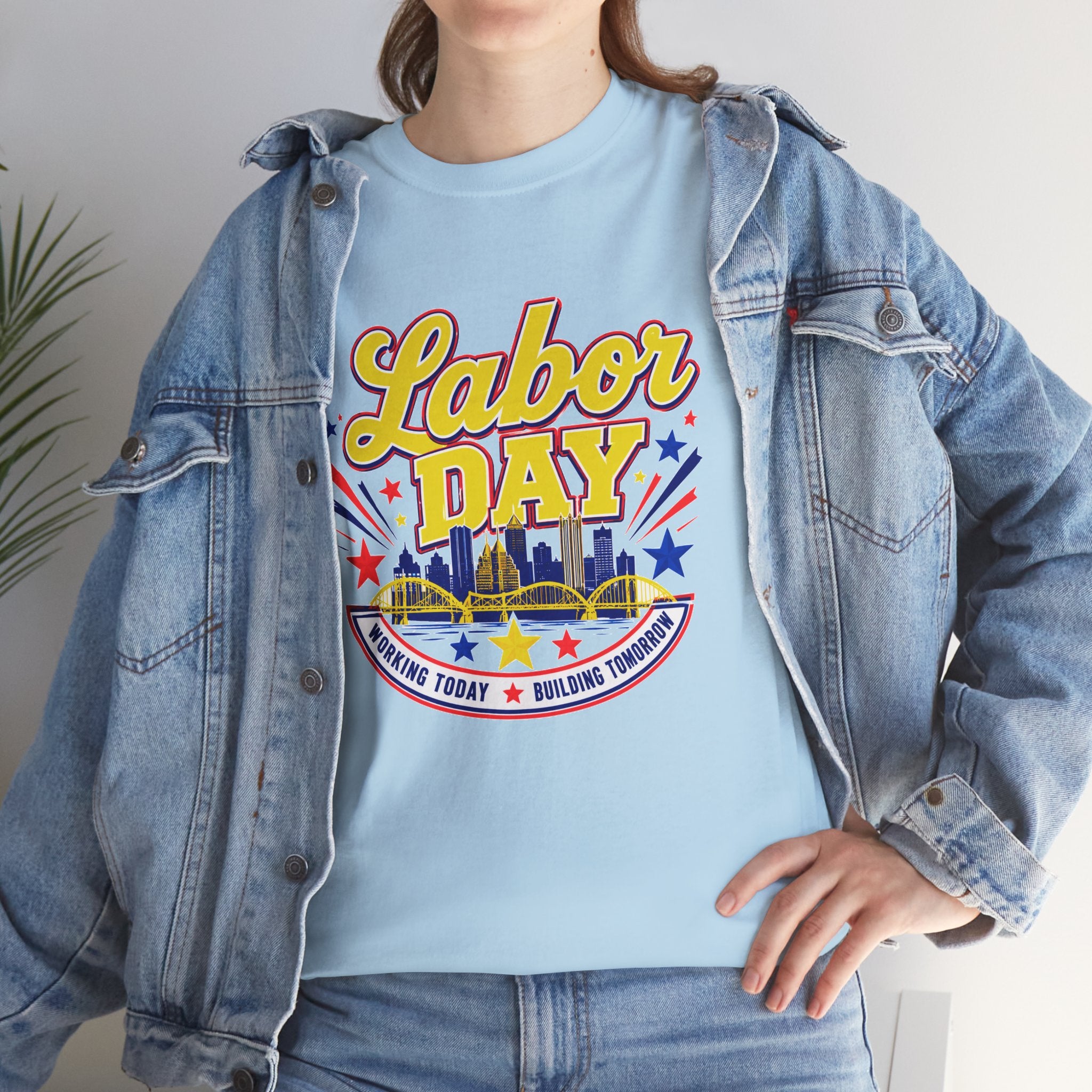 Labor Day Skyline T‑Shirt — Retro Stars & Stripes Celebration Tee