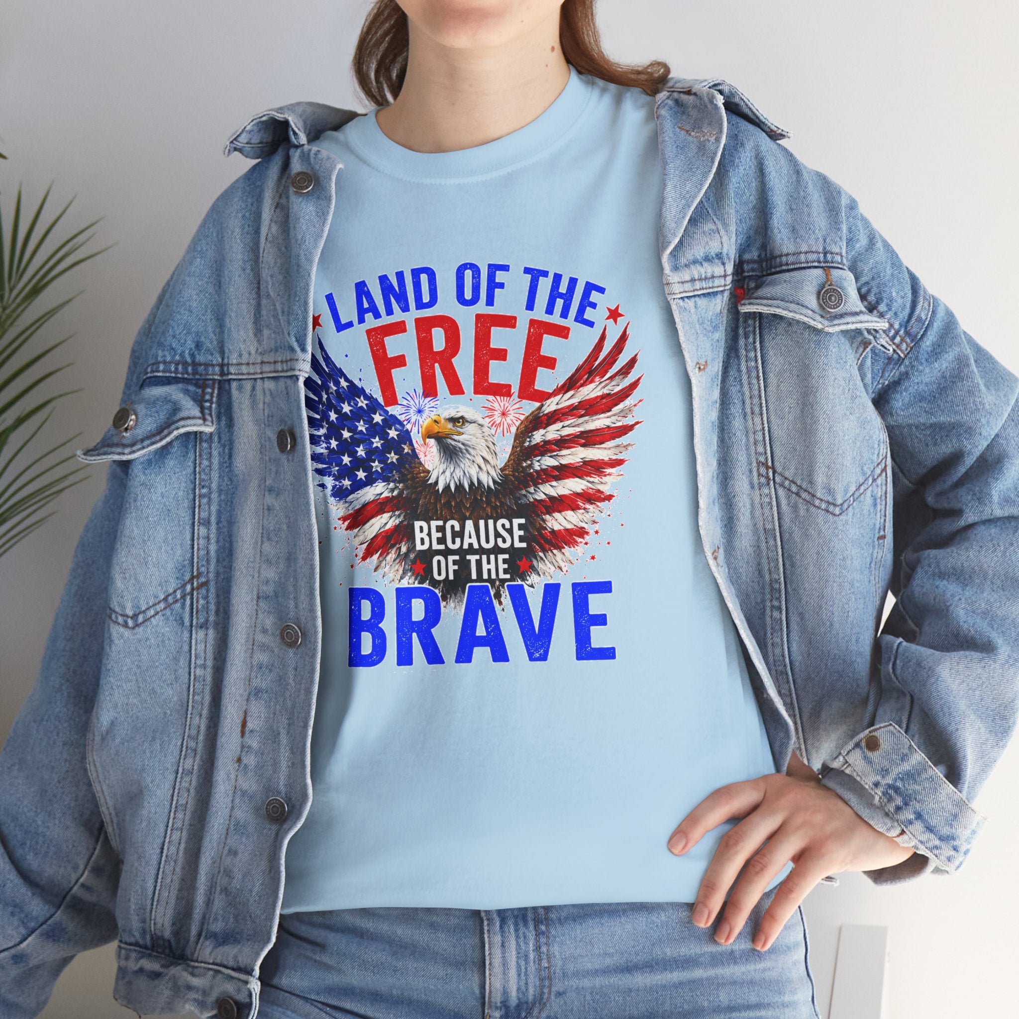 Land of the Free Because of the Brave Shirt, Patriotic Eagle T-Shirt, American Flag Tee, 4th of July Shirt, Veteran Gift, USA Pride Tee