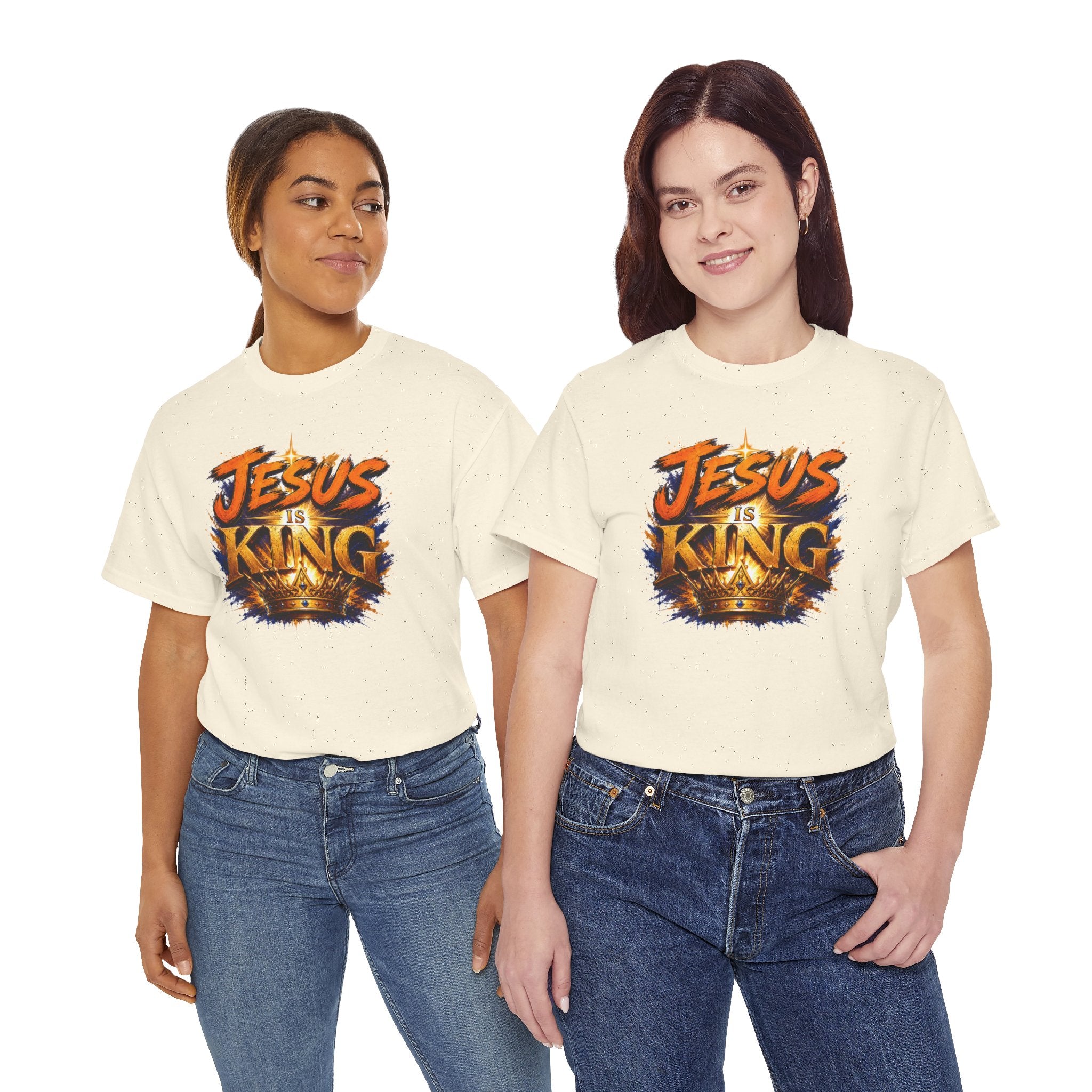 Jesus Is King Christian T-Shirt | Crown Graphic Tee | Religious Unisex Shirt | Faith Apparel | Christian Gift for Men & Women
