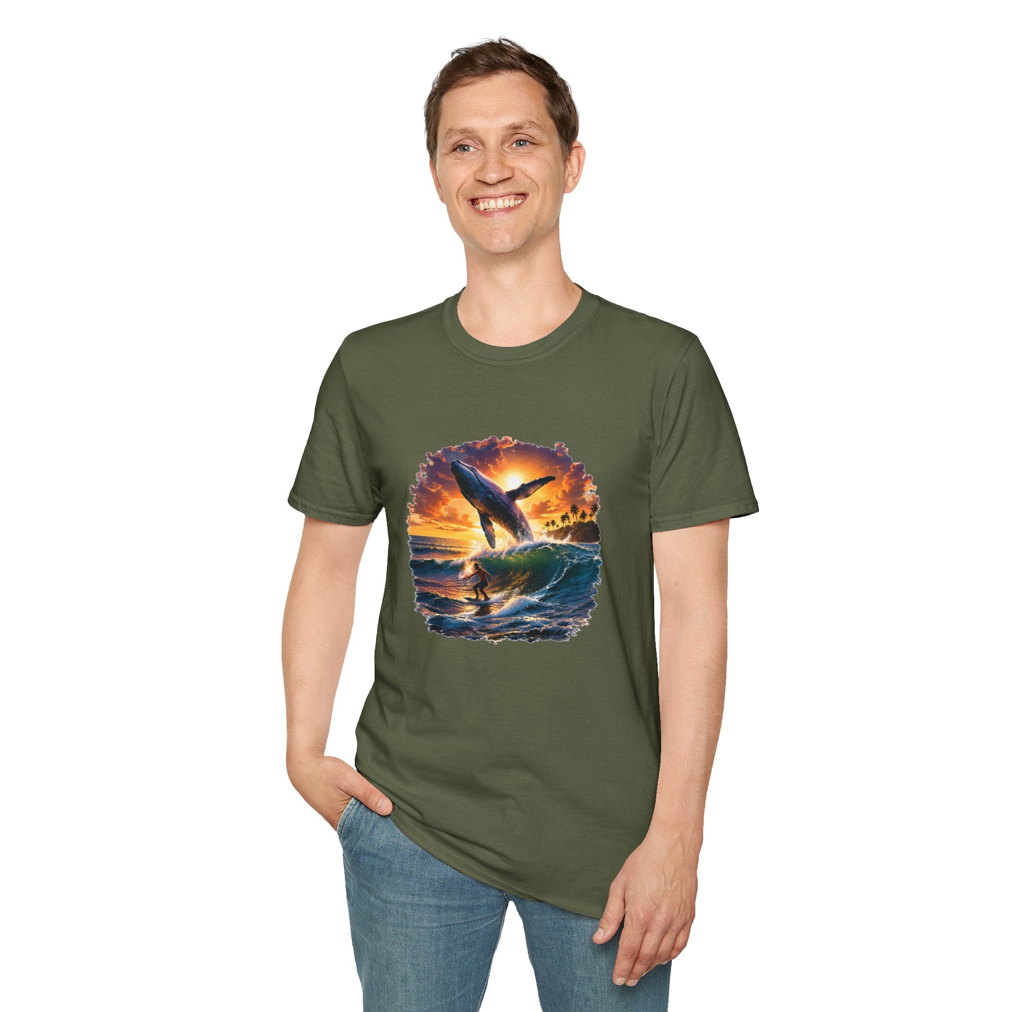 Whale Sunset T-Shirt — Ocean Jumping Humpback Tee