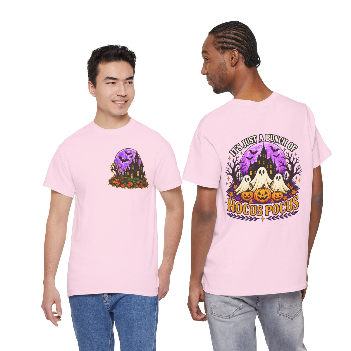 Hocus Pocus Halloween Shirt | Ghost & Pumpkin Front Back Tee