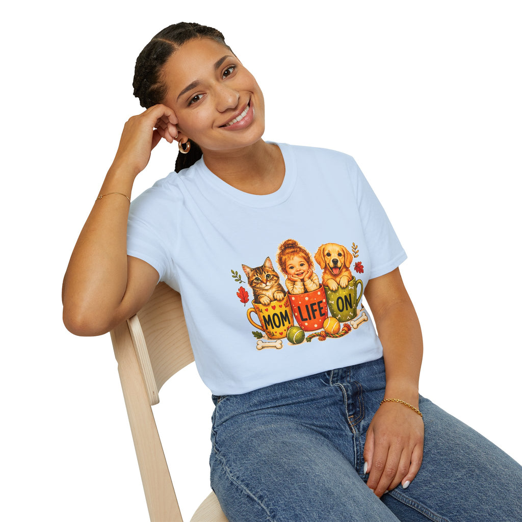 Mom Life Shirt, Dog Cat Mom T-Shirt, Cute Mom Graphic Tee, Pet Lover Shirt, Funny Mom Life Tee, Gift for Mom