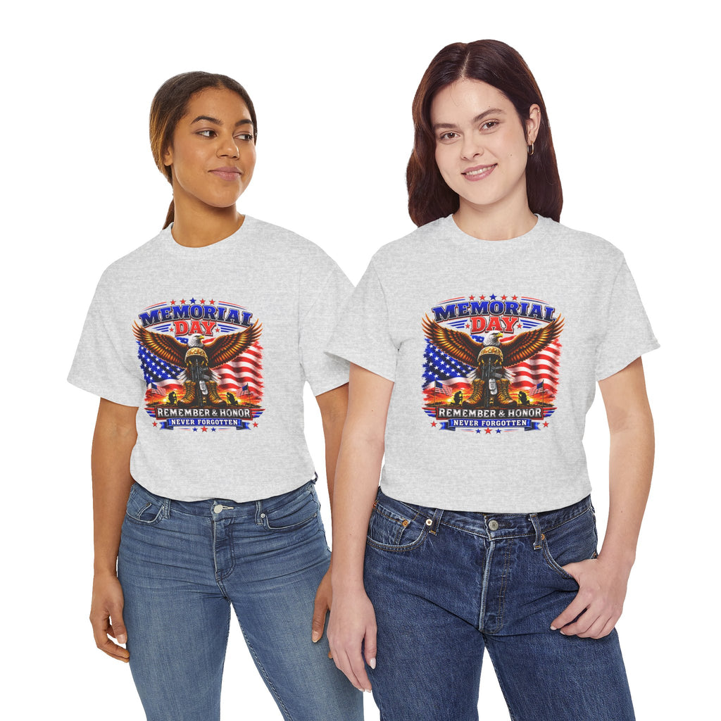 Memorial Day Shirt, Patriotic Eagle T-Shirt, Remember & Honor Tee, American Flag Graphic Shirt, Military Tribute Gift