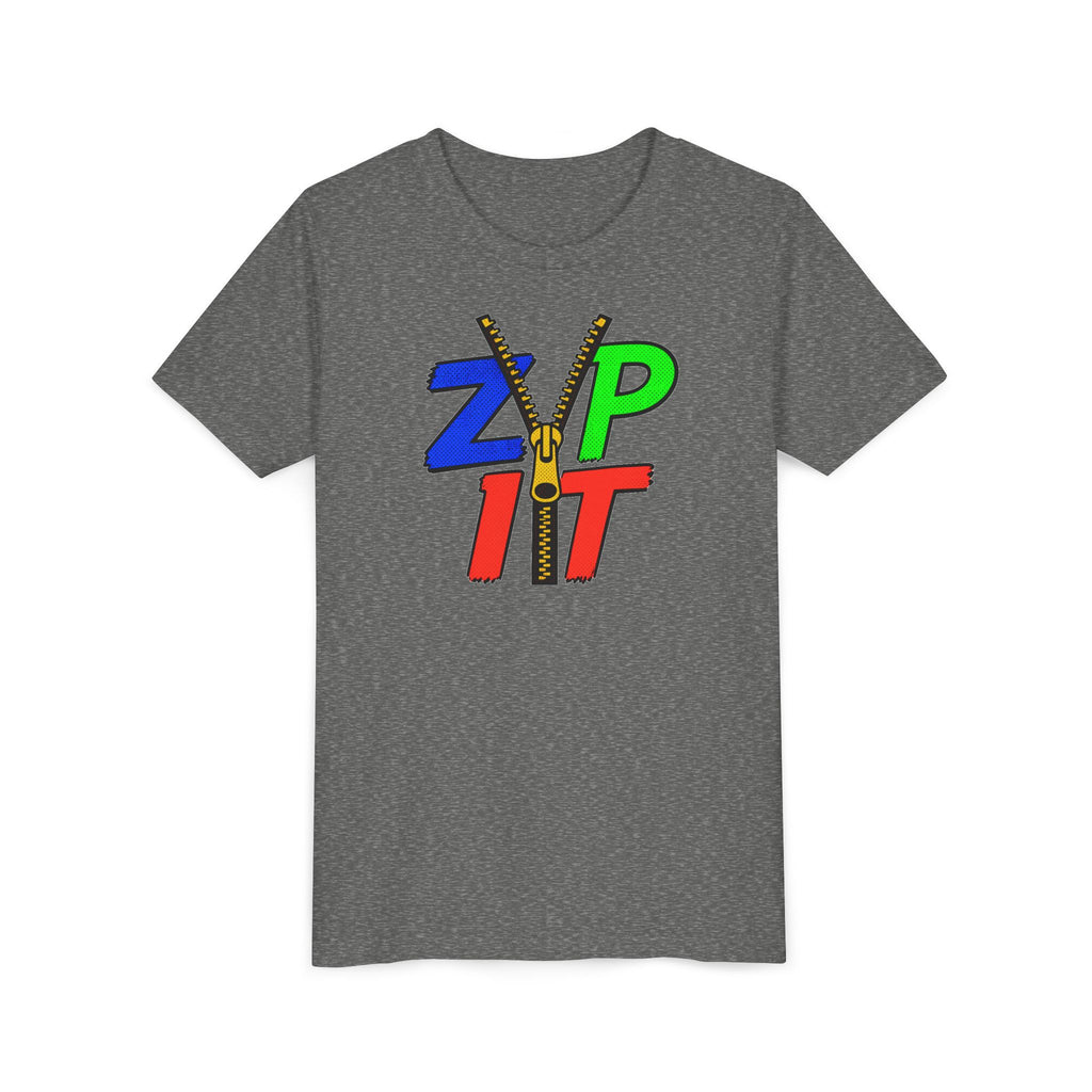Youth Tee - "Zip It" Colorful Zipper Graphic
