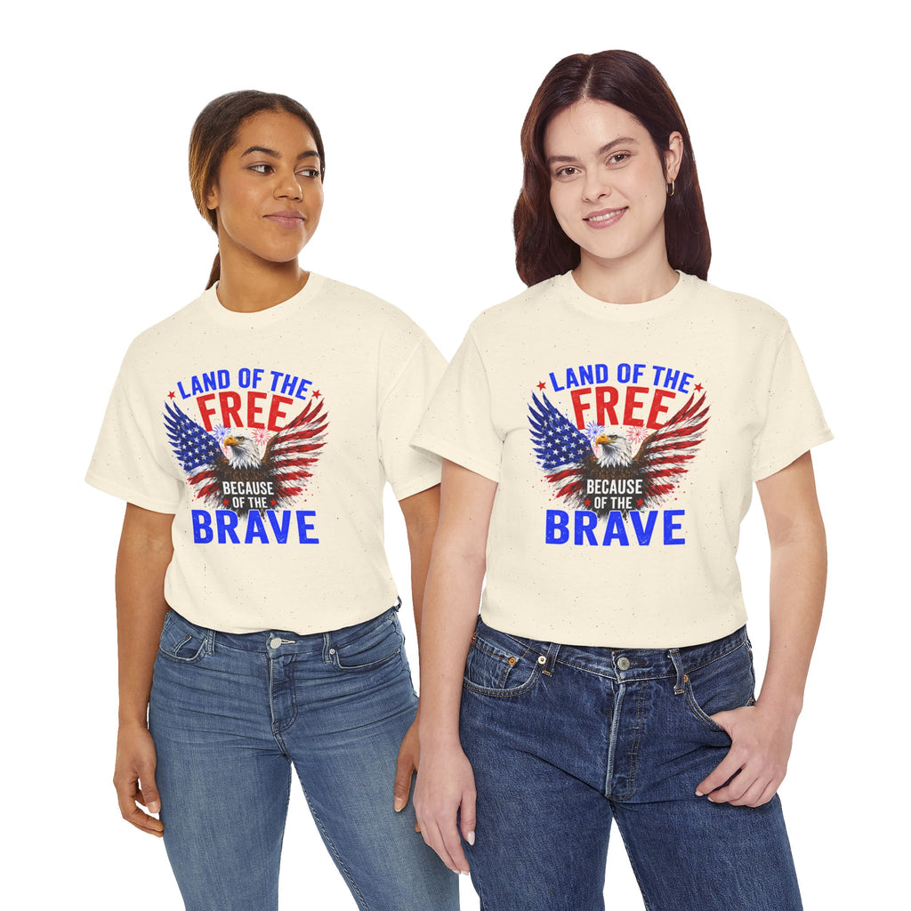 Land of the Free Because of the Brave Shirt, Patriotic Eagle T-Shirt, American Flag Tee, 4th of July Shirt, Veteran Gift, USA Pride Tee
