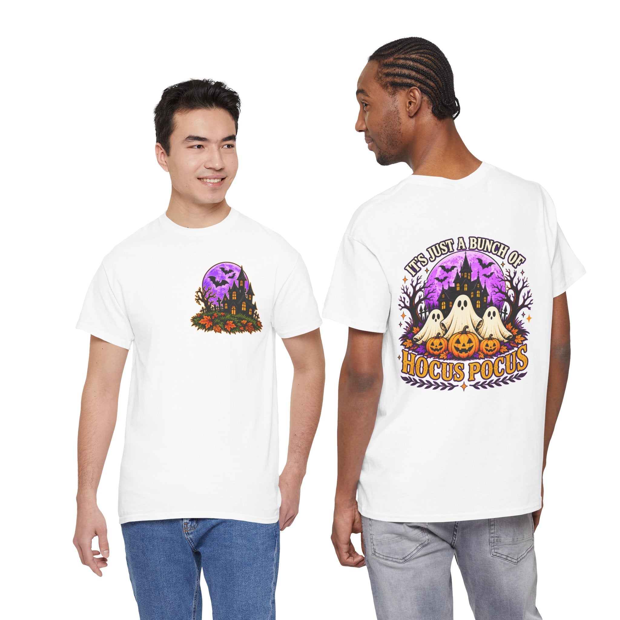 Hocus Pocus Halloween Shirt | Ghost & Pumpkin Front Back Tee