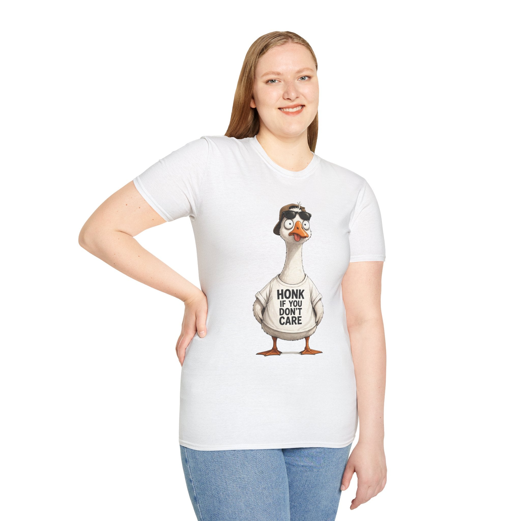 Funny Goose Shirt Honk If You Don’t Care T-Shirt Meme Graphic Tee Unisex Funny Animal Shirt Sarcastic Humor Gift Casual Tee