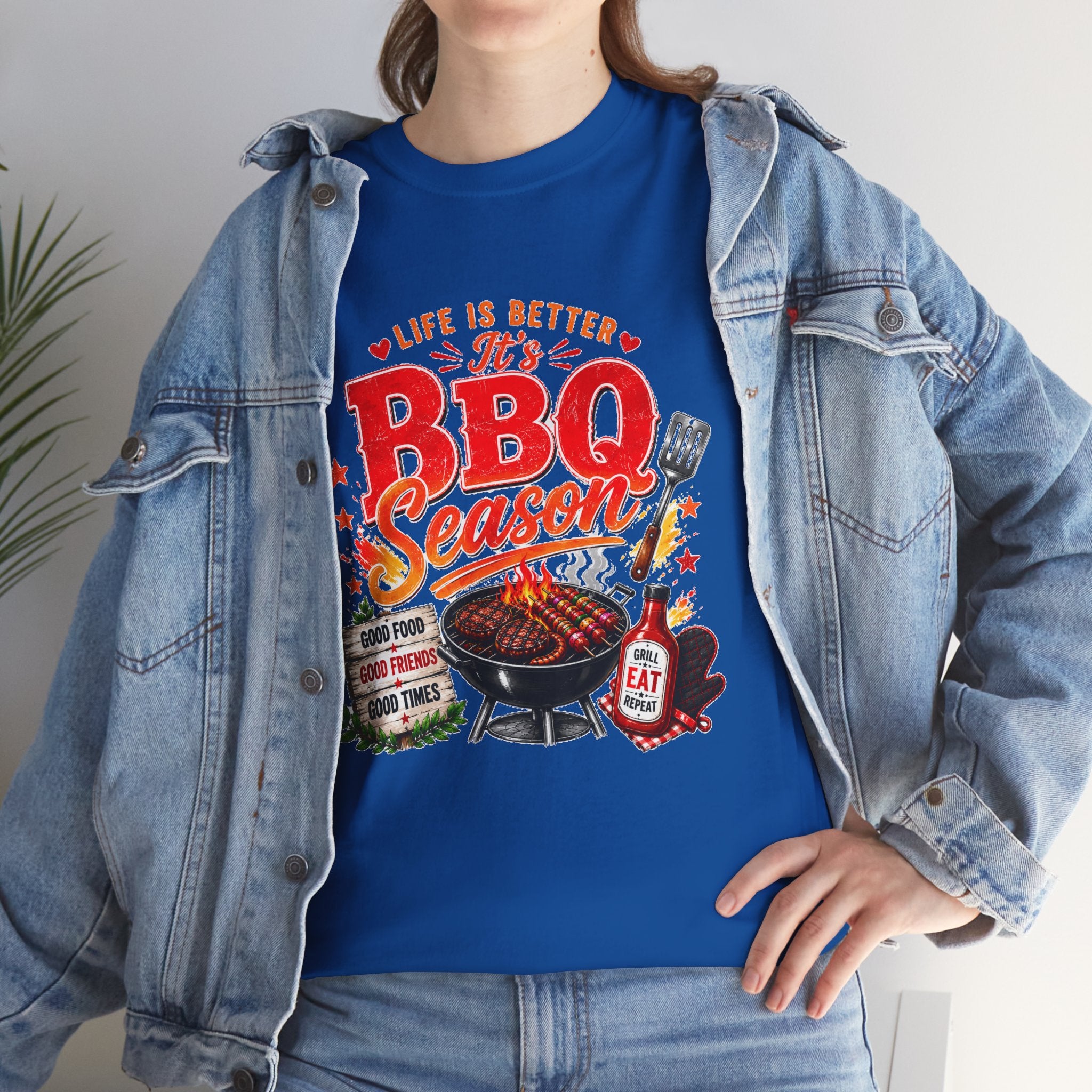 BBQ Season T-Shirt | Life Is Better It's BBQ Season Tee | Funny Grill Shirt | Summer Cookout Shirt | Barbecue Lover Gift | Backyard BBQ Tee