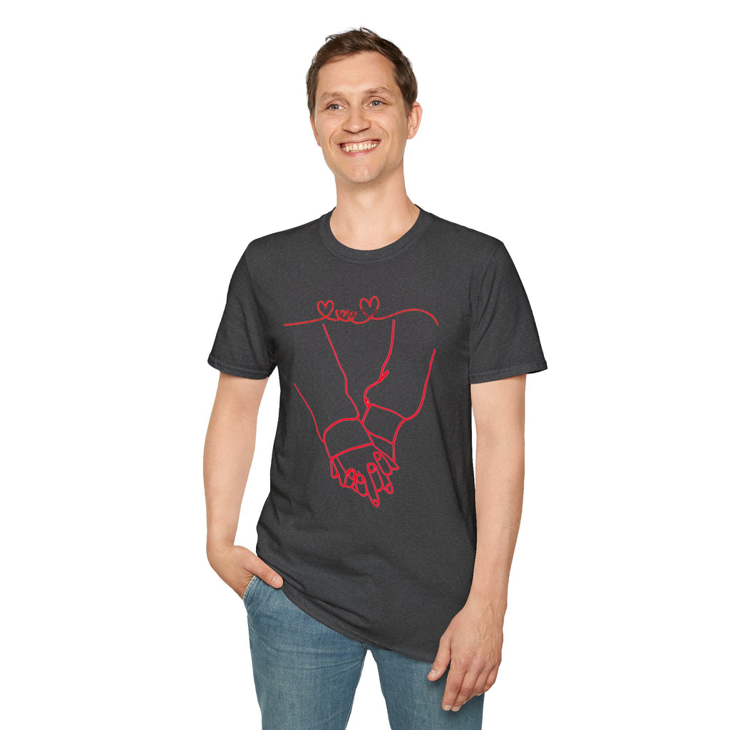 Couple Holding Hands Shirt, Matching Couple Gift, Minimalist Love Line Art T Shirt, Romantic Anniversary Gift for Him Her, Valentines Day Shirt