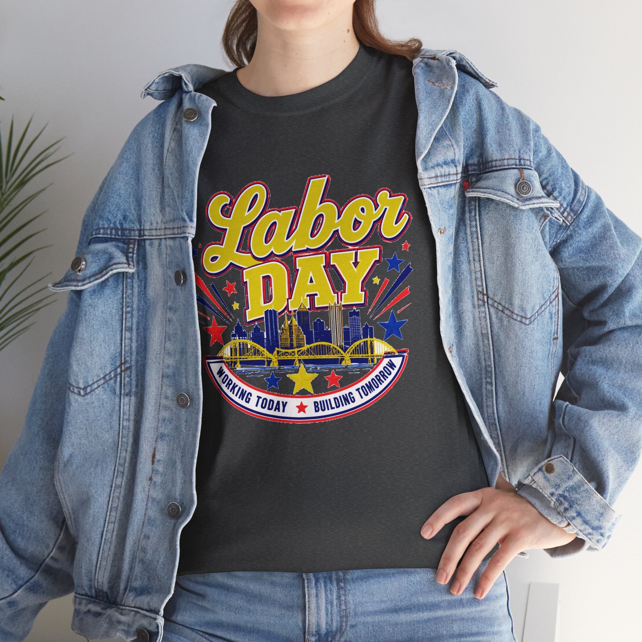 Labor Day Skyline T‑Shirt — Retro Stars & Stripes Celebration Tee