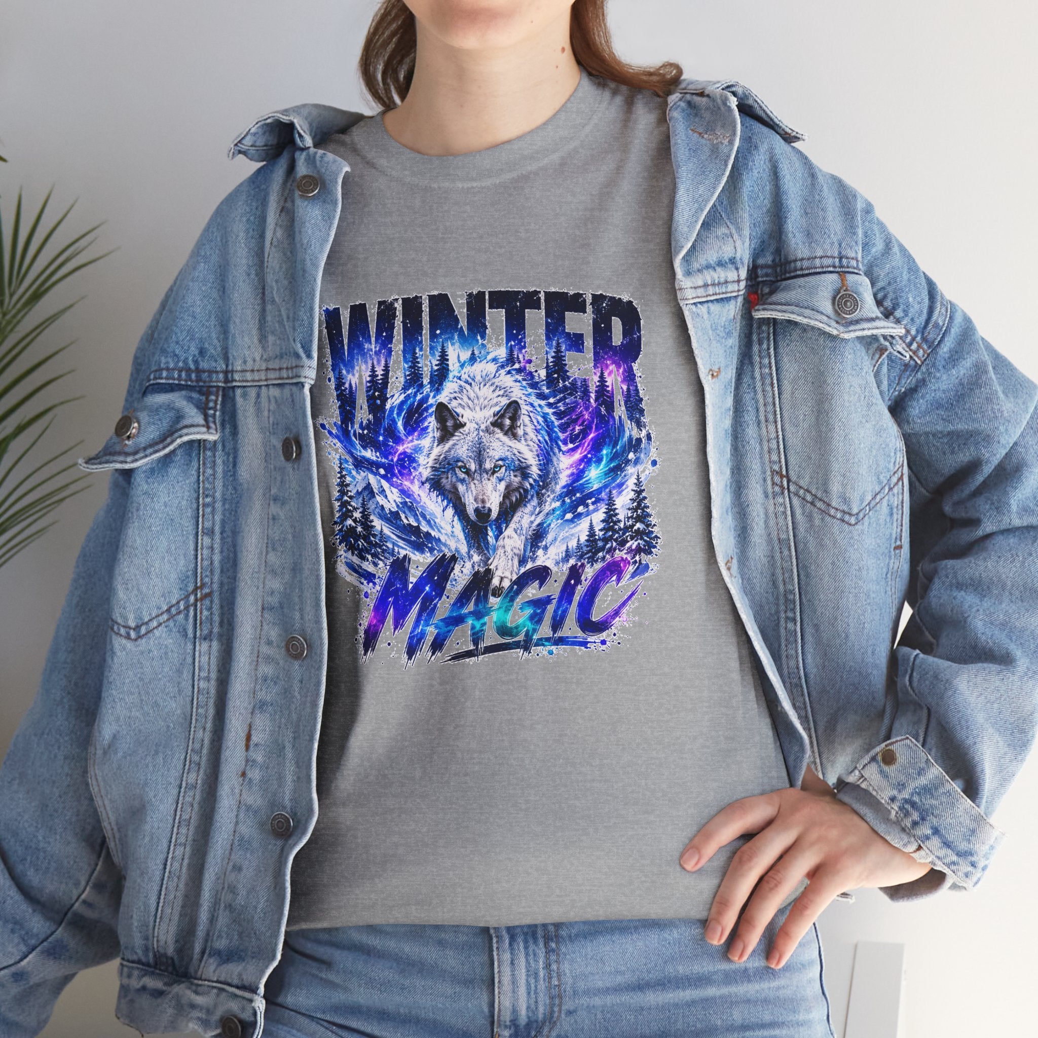 Wolf T Shirt, Winter Wolf Shirt, Wolf Lover Gift, Snowy Wolf Tee, Winter Magic Shirt, Wildlife Graphic Tee, Unisex Wolf Shirt