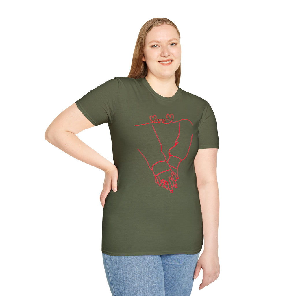 Couple Holding Hands Shirt, Matching Couple Gift, Minimalist Love Line Art T Shirt, Romantic Anniversary Gift for Him Her, Valentines Day Shirt
