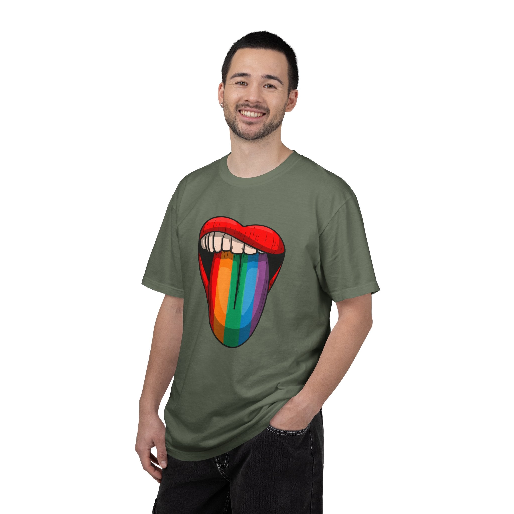 Rainbow Tongue T-Shirt — Pride Lip Graphic Tee