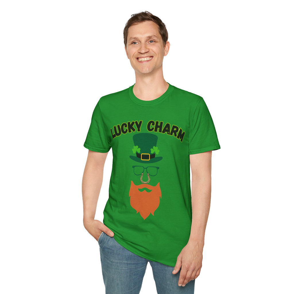 Lucky Charm St. Patrick’s Day T-Shirt — Leprechaun Hat & Beard Graphic
