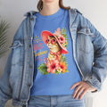 Hello Sunshine Cat Shirt | Cute Floral Cat T-Shirt | Tropical Summer Kitty Tee | Cat Lover Gift | Cute Women's Graphic Tee