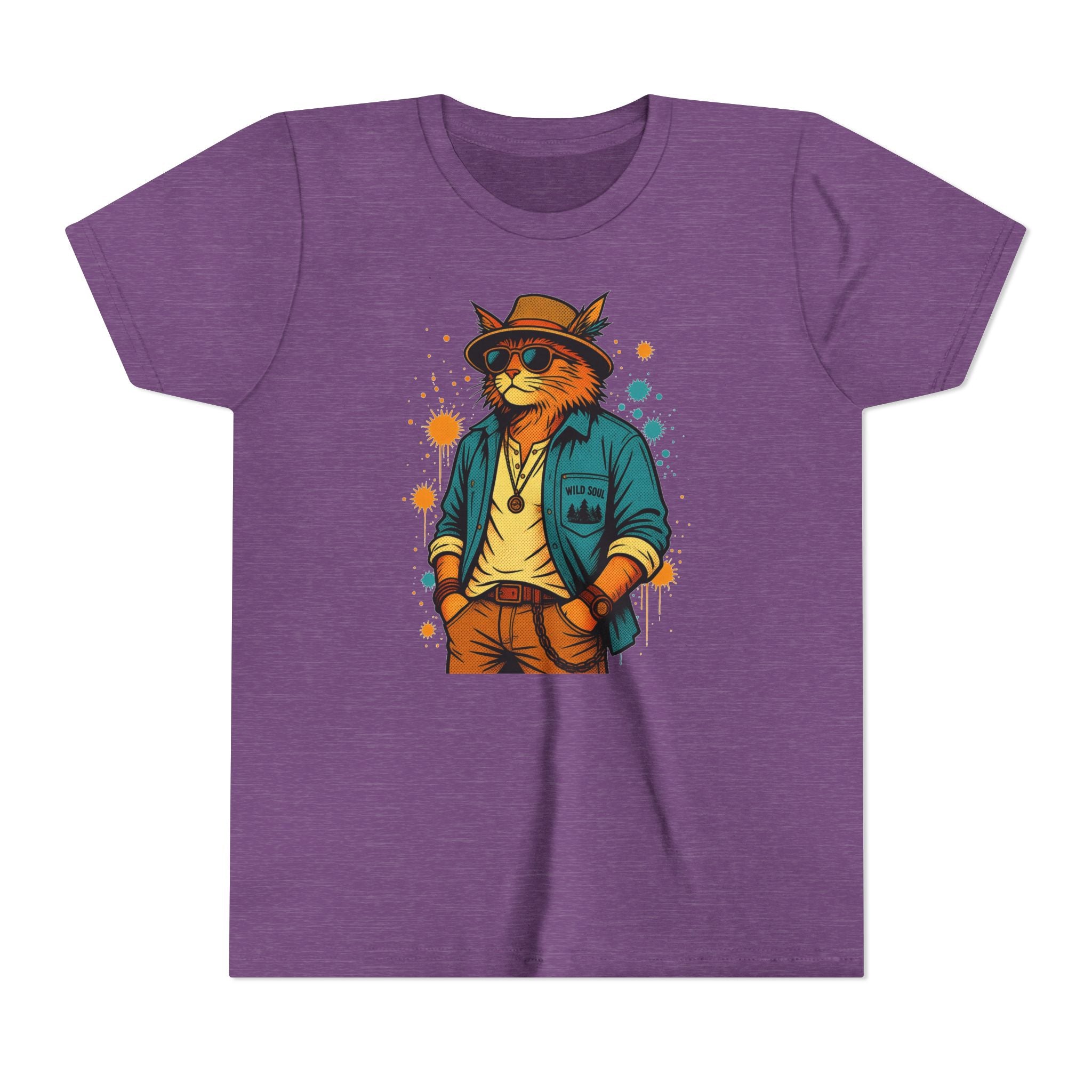 Youth Cat Graphic Tee — Cool Retro Cat in Sunglasses Kids T-Shirt
