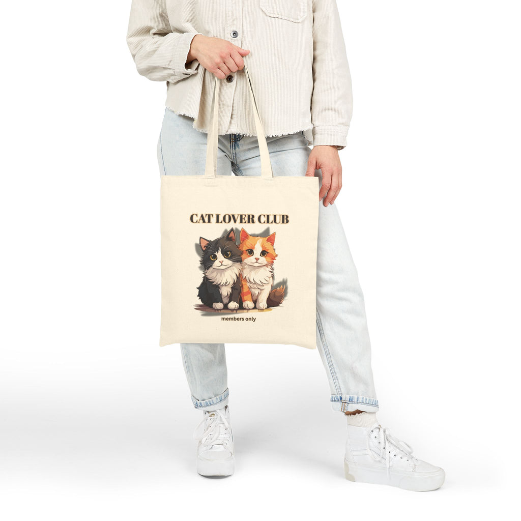Cat Lover Club Canvas Tote Bag – Cute Kittens 'Members Only' Eco Shopper