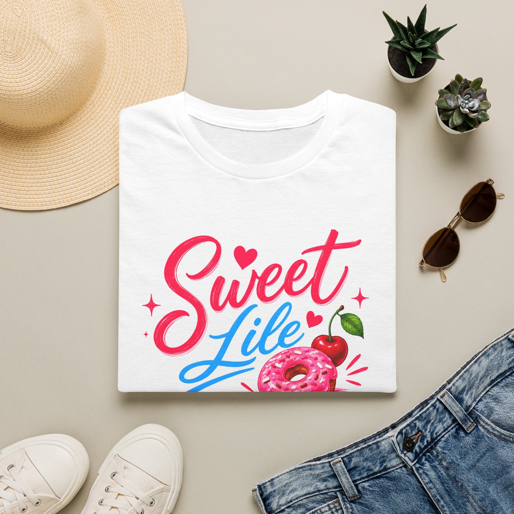 Sweet Life T-Shirt — Cute Donut & Cherry Graphic