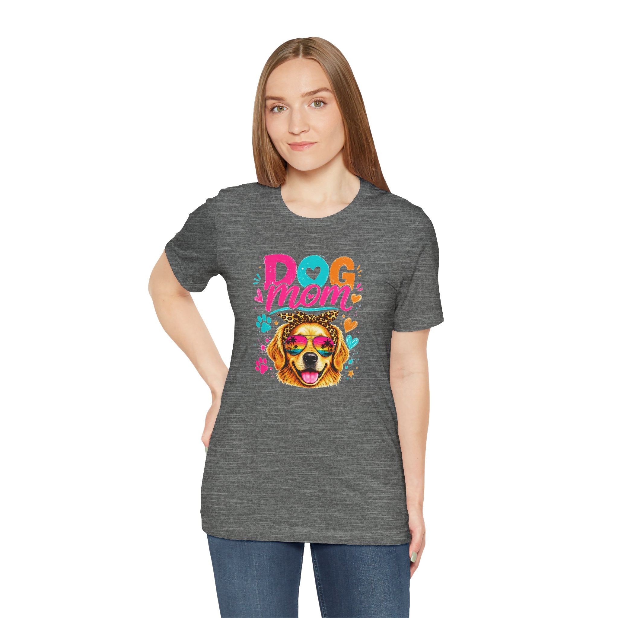 Dog Mom T-Shirt | Golden Retriever Shirt | Funny Dog Mom Gift | Colorful Retro Dog Lover Tee | Unisex Graphic T-Shirt