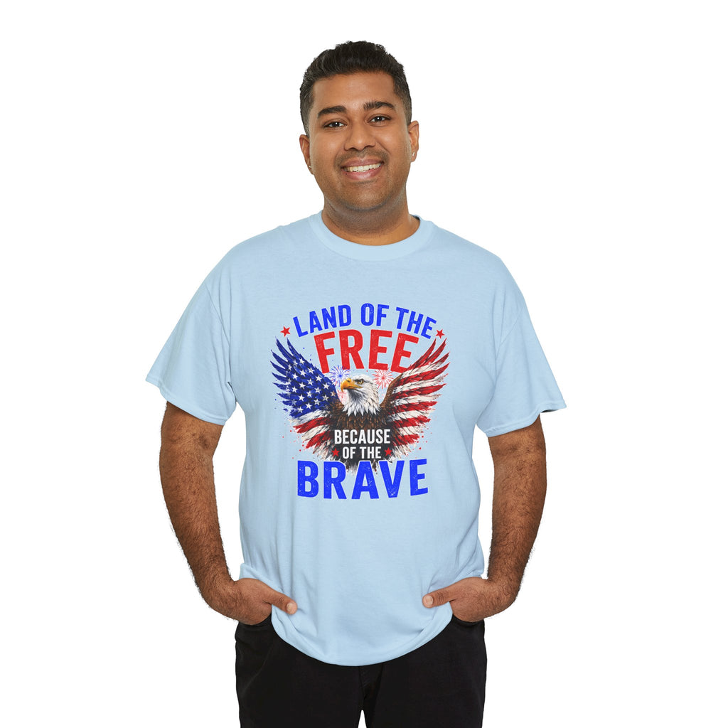 Land of the Free Because of the Brave Shirt, Patriotic Eagle T-Shirt, American Flag Tee, 4th of July Shirt, Veteran Gift, USA Pride Tee