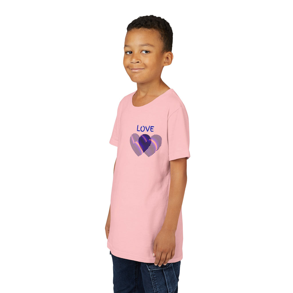 Youth Tee — Purple Heart 'LOVE' Graphic Kids T-Shirt