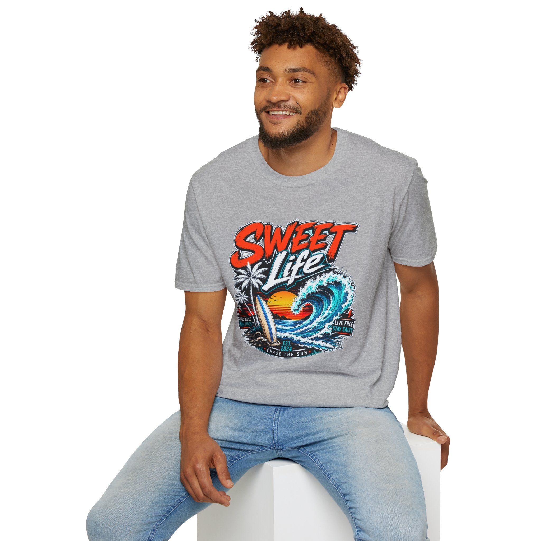 Vintage Beach T-Shirt, Sweet Life Surf Tee, Coastal Summer Graphic Shirt
