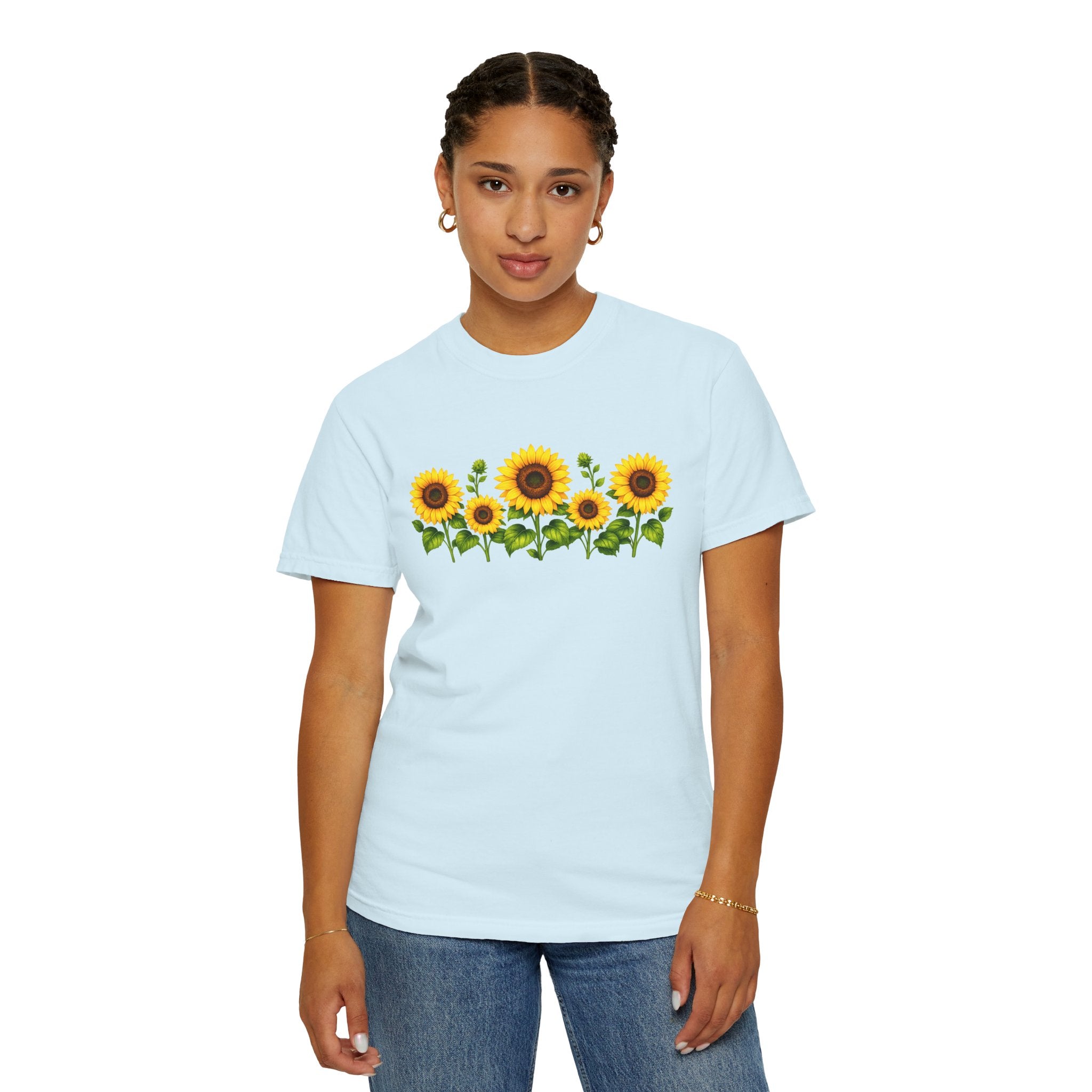 Sunflower Shirt for Women, Sunflower T-Shirt, Floral Graphic Tee, Botanical Shirt, Wildflower Tee, Comfort Colors 1717